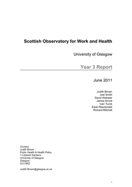 Scottish Observatory for Work and Health