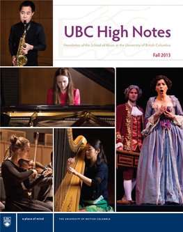 UBC High Notes Newsletter of the School of Music at the University of British Columbia