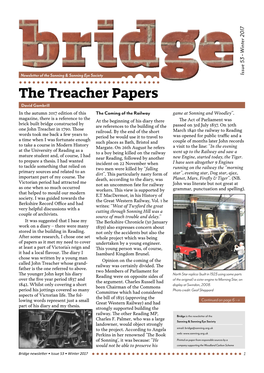 The Treacher Papers David Gambrill in the Autumn 2017 Edition of This the Coming of the Railway Game at Sonning and Woodley”