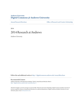 2014 Research at Andrews Andrews University