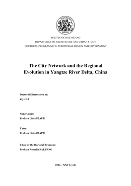 The City Network and the Regional Evolution in Yangtze River Delta, China