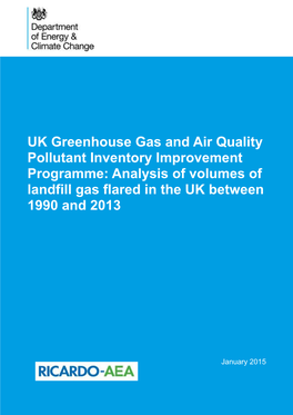 Analysis of Volumes of Landfill Gas Flared in the UK Between 1990 and 2013