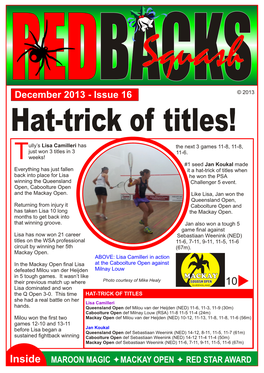 December 2013 - Issue 16 © 2013 Hat-Trick of Titles!