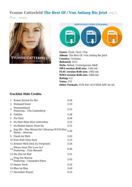 Yvonne Catterfeld the Best of / Von Anfang Bis Jetzt Mp3, Flac, Wma