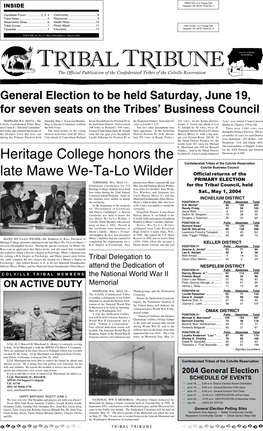 Heritage College Honors the Late Mawe We-Ta-Lo Wilder