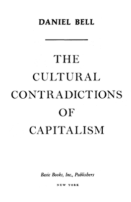 Cultural Contradictions of Capitalism