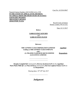 Court of Appeal Judgment Template