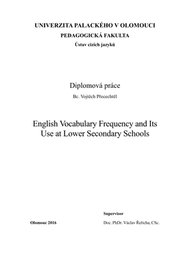 English Vocabulary Frequency and Its Use at Lower Secondary Schools