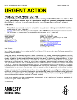 Urgent Action