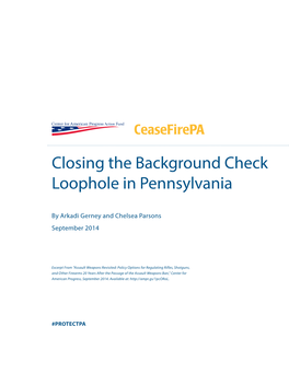 Closing the Background Check Loophole in Pennsylvania