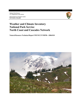 Weather and Climate Inventory National Park Service North Coast and Cascades Network