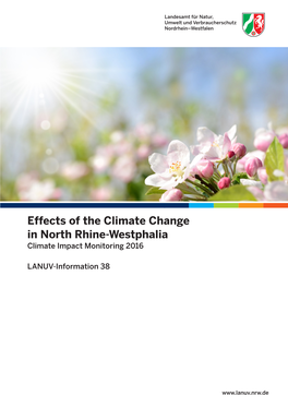 Effects of the Climate Change in North Rhine-Westphalia Climate Impact Monitoring 2016