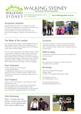 WALKING SYDNEY Interpretative History Specialists