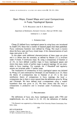 Open Maps, Closed Maps and Local Compactness in Fuzzy Topological Spaces