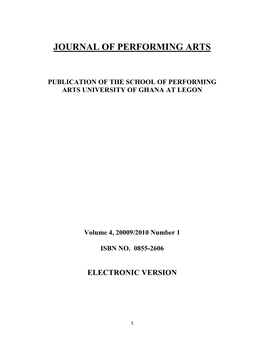 Journal of Performing Arts