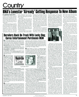 BNA's Lonestar `Already' Getting Response to New Album