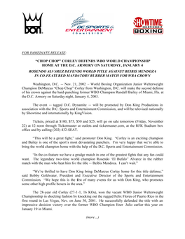 DC Armory Boxing Release