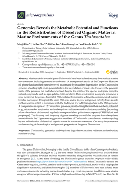 Genomics Reveals the Metabolic Potential and Functions in the Redistribution of Dissolved Organic Matter in Marine Environments of the Genus Thalassotalea