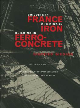 Building in France, Building in Iron, Building in Ferroconcrete