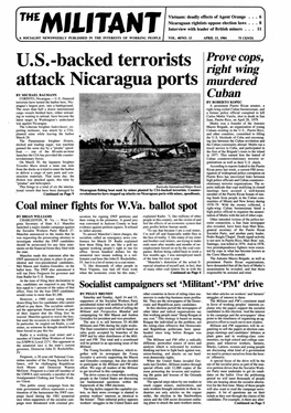 U.S.-Backed Terrorists Attack Nicaragua Ports