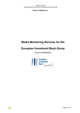 Media Monitoring Services for the European Investment Bank Group