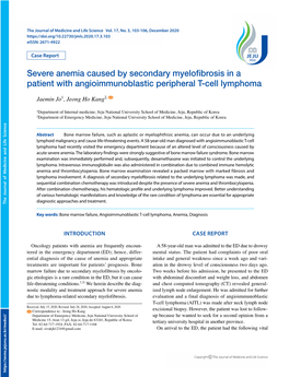 Severe Anemia Caused by Secondary Myelofibrosis in a Patient With