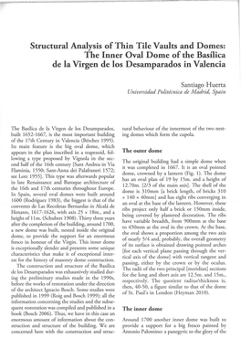 Structural Analysis of Thin Tile Vaults and Domes: the Inner Oval Dome of the Basilica De La Virgen De Los Desamparados in Valencia