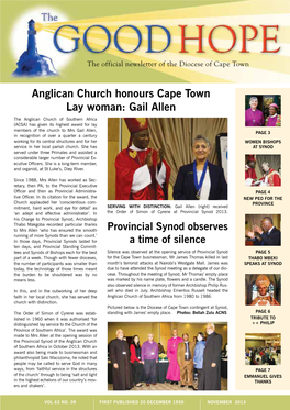 Anglican Church Honours Cape Town Lay Woman: Gail Allen