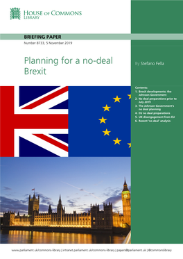 Planning for a No-Deal Brexit