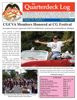 Quarterdeckquarterdeck Loglog Membership Publication of the Coast Guard Combat Veterans Association