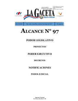 ALCANCE DIGITAL N° 97 a La Gaceta N° 84 De La Fecha 05 05 2017