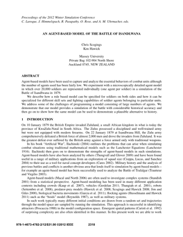 An Agent-Based Model of the Battle of Isandlwana