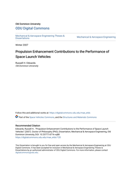 Propulsion Enhancement Contributions to the Performance of Space Launch Vehicles