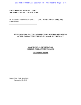 Case 1:08-Cv-05598-LAK Document 159 Filed 12/03/10 Page 1 of 75