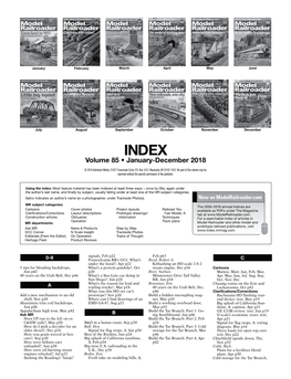 To View a PDF Version of the Model Railroader Magazine Index for 2018