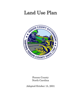2001 Person County Comprehensive Land Use Plan
