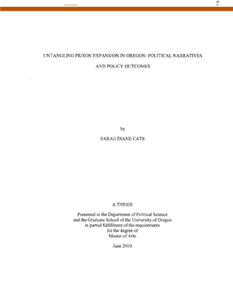 Untangling Prison Expansion in Oregon: Political Narratives
