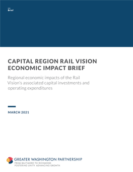 Capital Region Rail Vision Economic Impact Brief