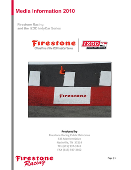 Firestone Racing and the IZOD Indycar Series