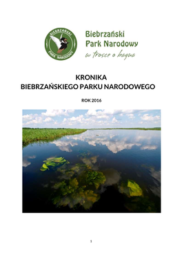 Kronika Biebrzańskiego Parku Narodowego 2016