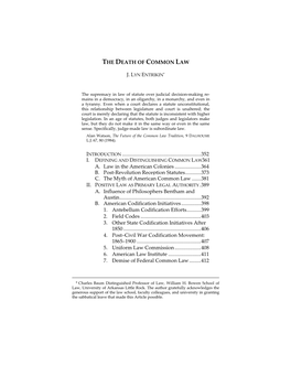 The Death of Common Law