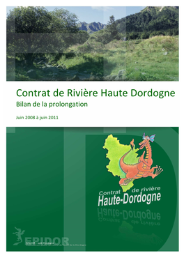 Contrat De Rivière Haute Dordogne Bilan De La Prolongation