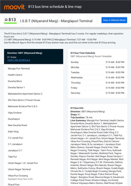 813 Bus Time Schedule & Line Route