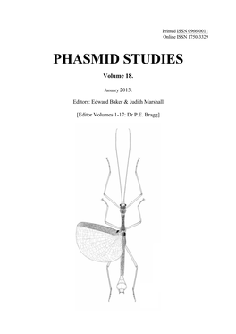 Phasmid Studies Volume 18