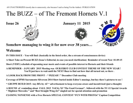 The BUZZ – of the Fremont Hornets V.1