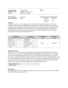 NYSDEC SWAP SPCN Butterflies Moths