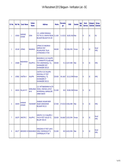 VA Recruitment 2012 Belgaum - Verification List - SC