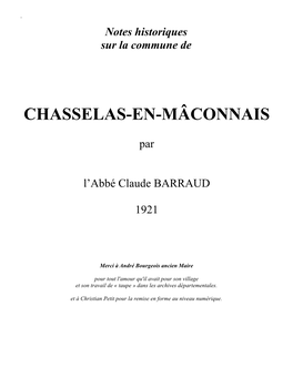 Chasselas-En-Mâconnais