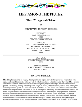 Life Among the Piutes