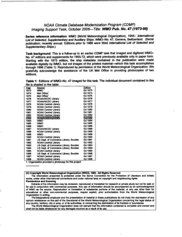 NOAA Climate Database Modernization Program (CDMP) Imaging Support Task, October 2006-Title: WMO Pub